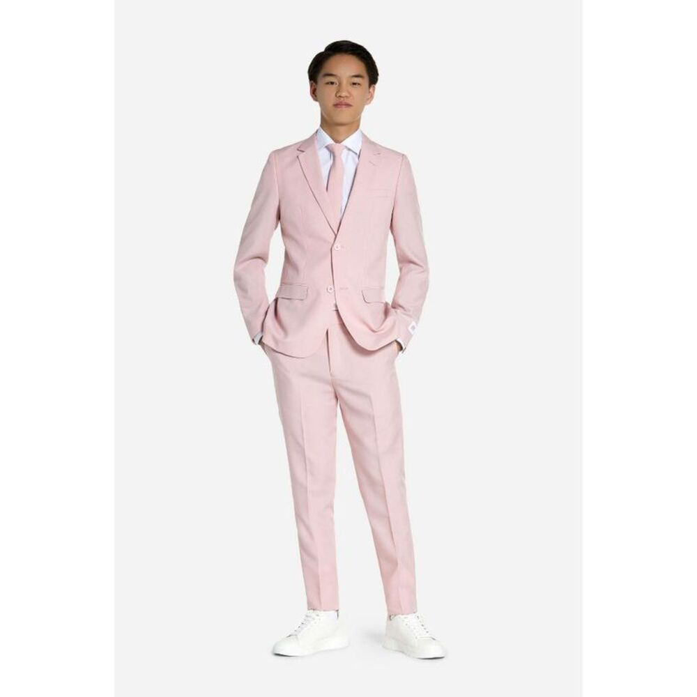 Teen Boys Solid Color Suit Prom & Wedding Party Outfit Pink 12 Yrs